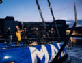 Champagne corks are popping in the harbour at Lorient.