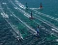 La flotta del SailGP dalla prospettiva di un drone.