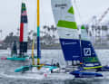 Un'immagine di allenamento del Germany SailGP Team presentato da Deutsche Bank.