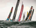 Here she is still sailing at the start at the front, further back also "Malizia - Seaexplorer"
