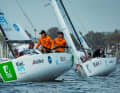 Here the crew from the Chiemsee Yacht Club sails to first league victory on Lake Constance | Photo Julius Osner/DSBL
