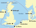 Various routes are ideal for a sabbatical. Here, for example, around the North Sea and England | Map: YACHT