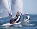 At last, sailing weather: the ILCA classes enjoyed sunshine and a moderate easterly breeze on Friday on the Kiel Fjord.