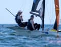 Fabian Rieger (right) and Richard Schultheis kept their hopes of a 49er medal alive.