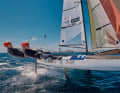 Paul Kohlhoff und Alica Stuhlemmer auf dem foilenden Nacra 17