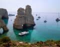 The famous rock arches of Kleftiko in the south-west of the island of Milos.