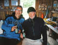 Author Bielefeld (right) and his neighbour Kolle treat themselves to a beer in broad daylight