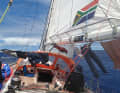 Life on board also includes washing and drying laundry - no problem at the equator!