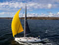 Rough sailing under gennaker. The sail has an anti-torsion stay in the luff and was very easy to handle with the electric furler.
