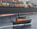 La simulation montre comment le bateau de Lost doit voler vers les navires