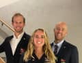 World champion luck in 2022: 470 sailors Luise Wanser and Philipp Autenrieht with iQFoil windsurfer Sebastian Kördel as the golden NRV trio