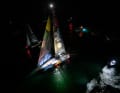 Der Sieg vom Helikopter aus: "Malizia – Seaexplorer" quert die Ziellinie von Etappe drei als erstes Boot