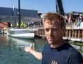 Thomas Ruyant présente son nouveau bateau à Lorient.