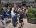 ETNZ CEO Grant Dalton and Mayor Gaetano Manfredi during the AC40 training session on 7 July 2026 in Naples. The city is stepping up its collaboration with the defending champions to prepare for next year’s major logistical event.