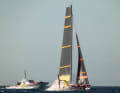 At this moment, the boat lost speed and thus lost buoyancy downwind