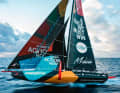 Clear message: Herrmann's "Malizia" carries the motto around the world