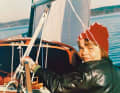 Having started out as a four-year-old, Markus steers his father's dinghy cruiser here
