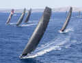 "Leopard 3" leads the field. With winds of up to 25 knots, flying jibs were set on reaching courses, which ...