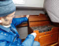 A pull-out mini-galley is located on the starboard side