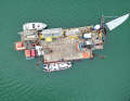 The floating salvage platform from above