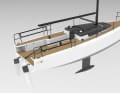 The two oar blades are simply attached at the stern and can be easily retrieved.
