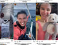 She showed herself on board in all situations on Instagram