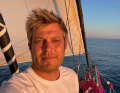 Oliver Heer on board during the Transat race ...