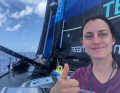 After a total blackout, she lost many places but not her confidence: Justine Mettraux, who sails in the south group and was the best woman in the field for a long time