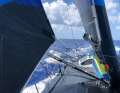 Justine's boat, Jérémie Beyou's former "Charal", is "back to 100 per cent", the Swiss woman announced yesterday, visibly delighted