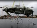 The entire underwater hull of the Oceanis 40.1 is missing