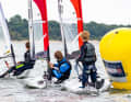 The open skiff sailors made a committed start to their German Nationals.