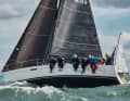 The J/112 "Aquaplay" with the crew around helmsman Gordon Nickel