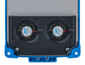 Nonostante l'elevata efficienza, con una corrente di carica di 70 ampere sono necessarie due ventole attive.