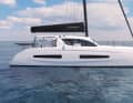 Slim hulls, low freeboard and a wave piercer-style bow. The construction of the Outremer 48 is clearly designed for good sailing performance.