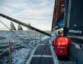 Boris Herrmann's co-skipper Nico Lunven with a good overview of the competition
