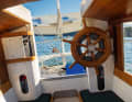 The homemade steering wheel can be operated from both inside and outside.