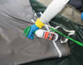 The Power Cleaner contains chlorine and should be sprayed evenly onto the dry cloth