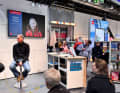 Pip Hare travelled to Germany for her presentation on the Delius Klasing Verlag stage, among other things