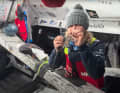 On Wednesday, the British sailor made a second clew out of an unravelled Dyneema strop for narrower sheet angles. Her bite and stamina are slowly returning