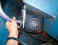 The exhaust from the heater runs through the rear box. The air is sucked in there.  Alternatively, route a hose into the cockpit