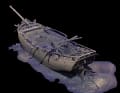 Image virtuelle en 3D d'une épave, composée de milliers de photos sous-marines
