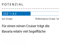 1 Dimensionslose Zahl. Berechnung: 2√S/3√V. Je höher der Wert, desto mehr Segelfläche (S) hat das Schiff in Relation zur Verdrängung (V).