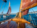 Unusual sight: Sitges' only two classics together under sail