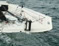 The very flat frame in the stern enables early planing