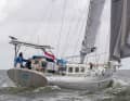 The heart-shaped, positive yacht stern and the unusually pronounced tumblehome hull shape are typical of the Puffin brand.