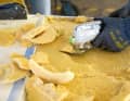 The old core material can be broken out with an oscillating saw or a chisel. A little more work is required for balsa wood. The unrotted material can be removed with a chisel