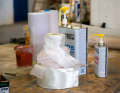 If no large areas need to be laminated, so-called scrim and fabric tapes are practical. They save you having to cut them to size from the wide roll