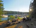 Nice barbecue areas for the crews are often standard, here in Baggviken on the island of Mjältön