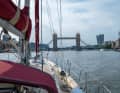 Tower Bridge ahead! London is easily accessible by yacht across the Thames. And: the journey itself is a wonderful experience