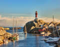 In the natural harbour of the island of Svenner, southwest of the Oslofjord, yachts find perfectly sheltered moorings behind imposing rocks